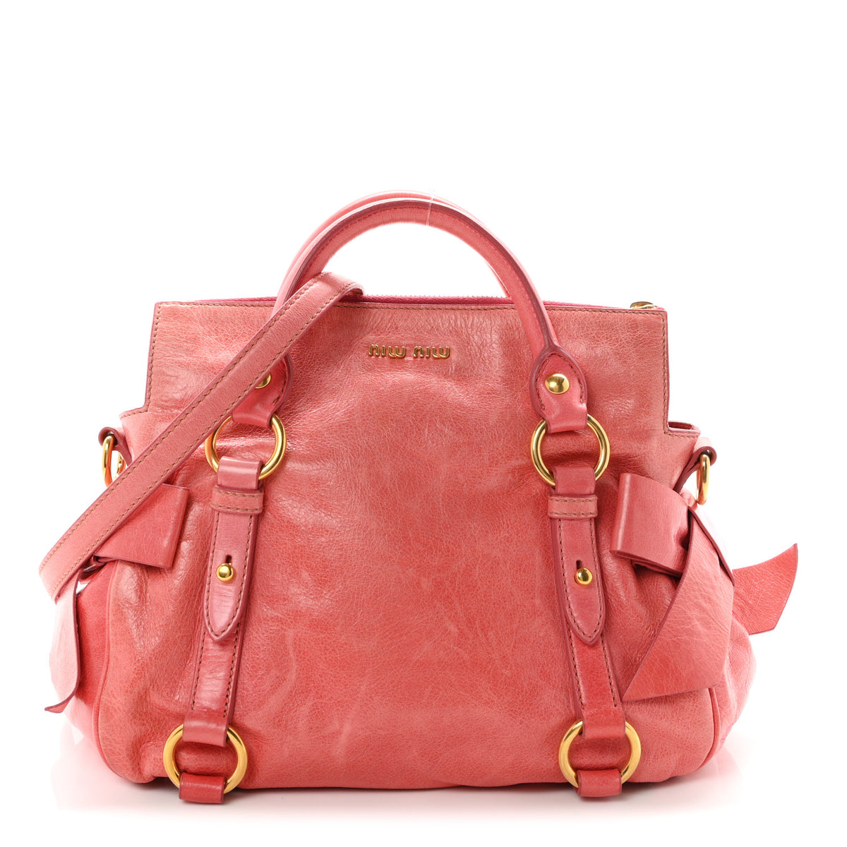 Miu Miu Vitello Lux Mini Bow Bag Rosa 1 of 10