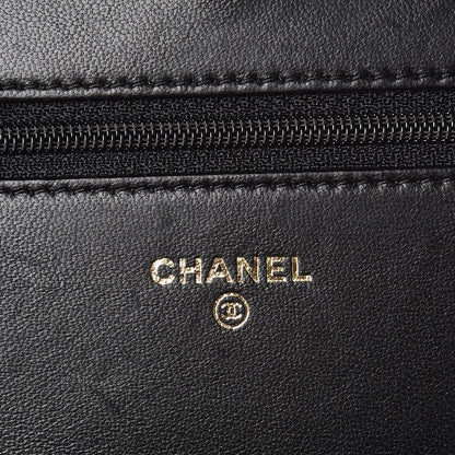 Chanel Lambskin Quilted Boy Wallet On Chain WOC Black 6 of 9