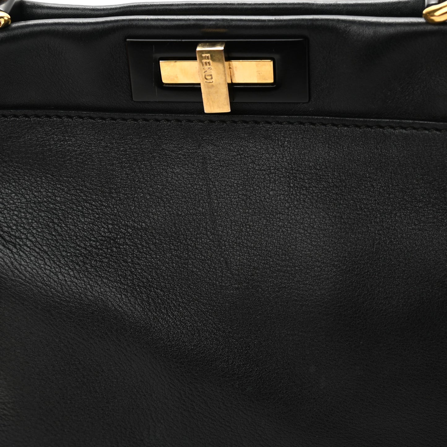 Vitello Seta Shiny Nappa Medium Peekaboo Iconic Satchel Black