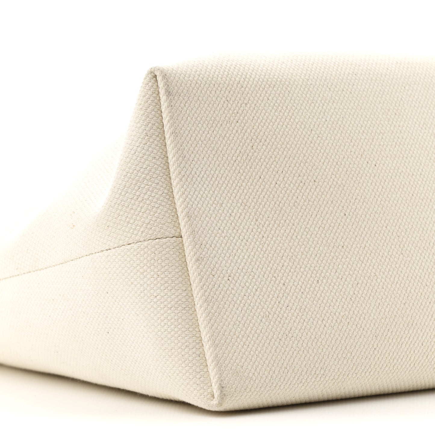 Canvas Calfskin Horizontal Cabas Natural Tan