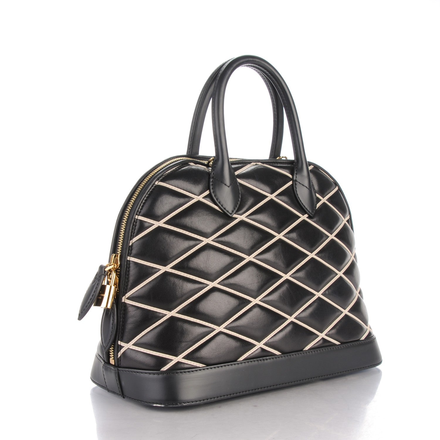 Louis Vuitton Lambskin Malletage Alma PM Black 3 of 6
