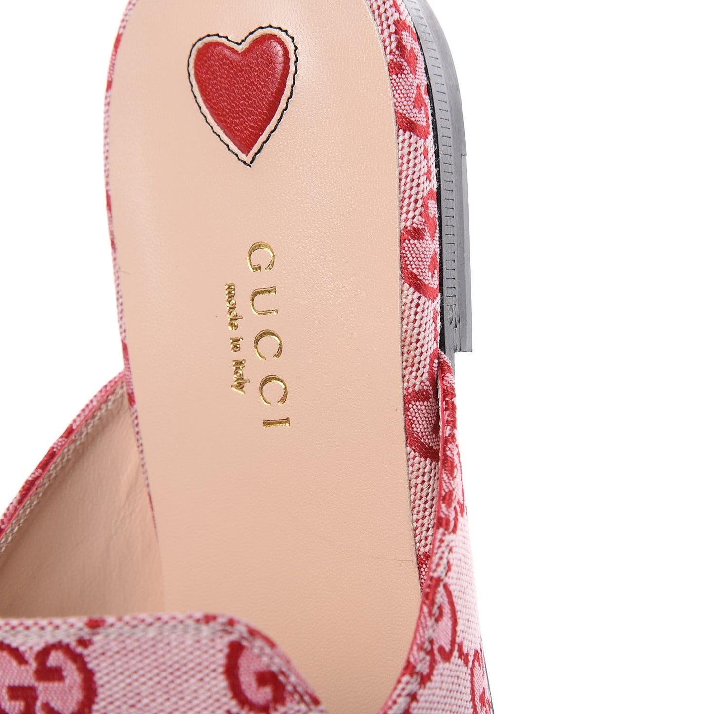 Canvas GG Monogram Horsebit Womens Princetown Slippers 39 Gardenia Hibiscus Red