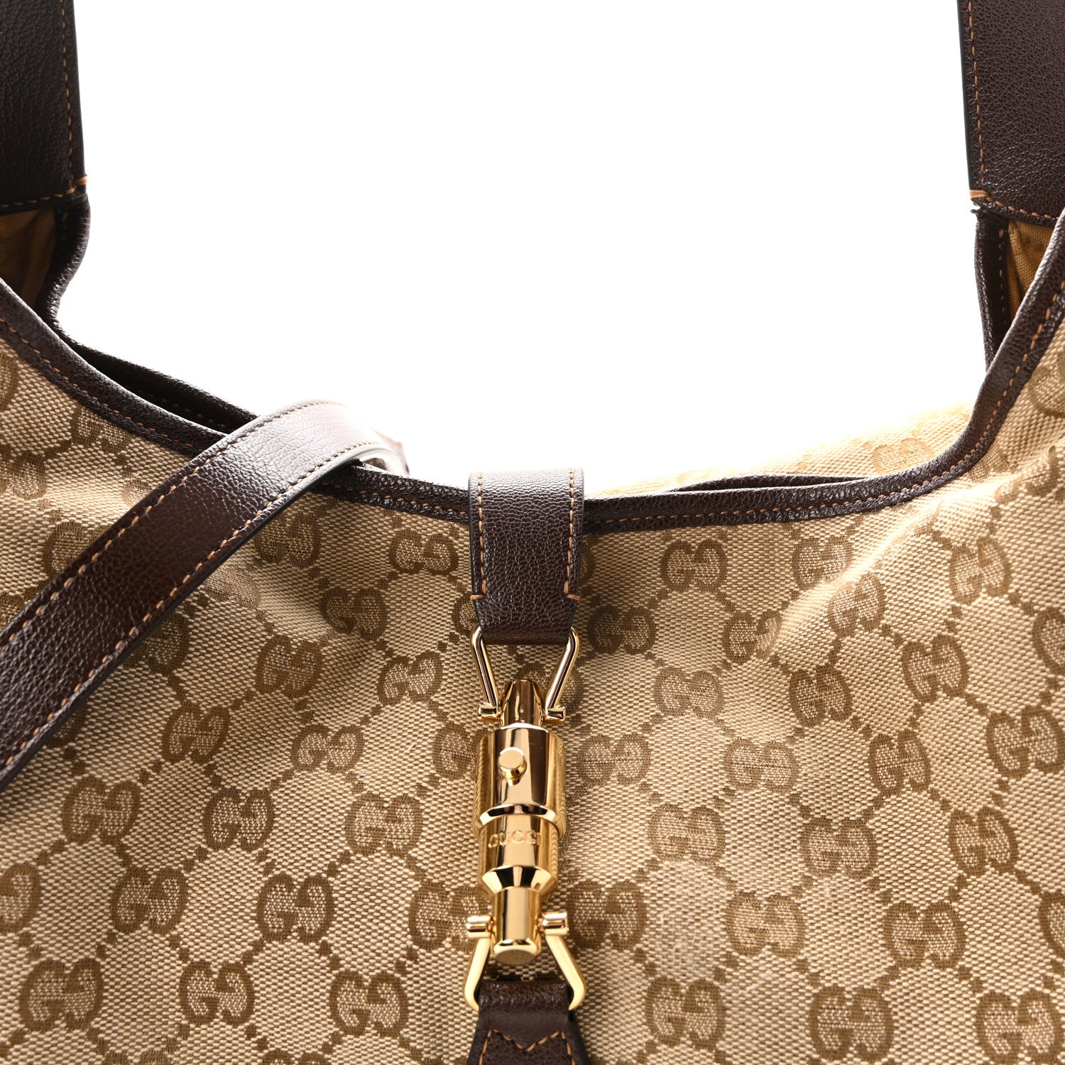Gucci Monogram Large Jackie 1961 Shoulder Bag  Brown 7 of 9