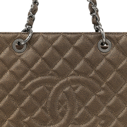 Chanel Metallic Caviar Quilted Grand Shopping Tote GST Bronze 8 of 10