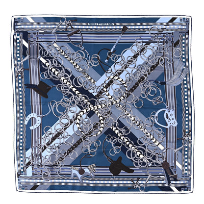 Hermes Silk Brides Et Gris Gris Scarf 90 Gris Bleu Blanc 1 of 4