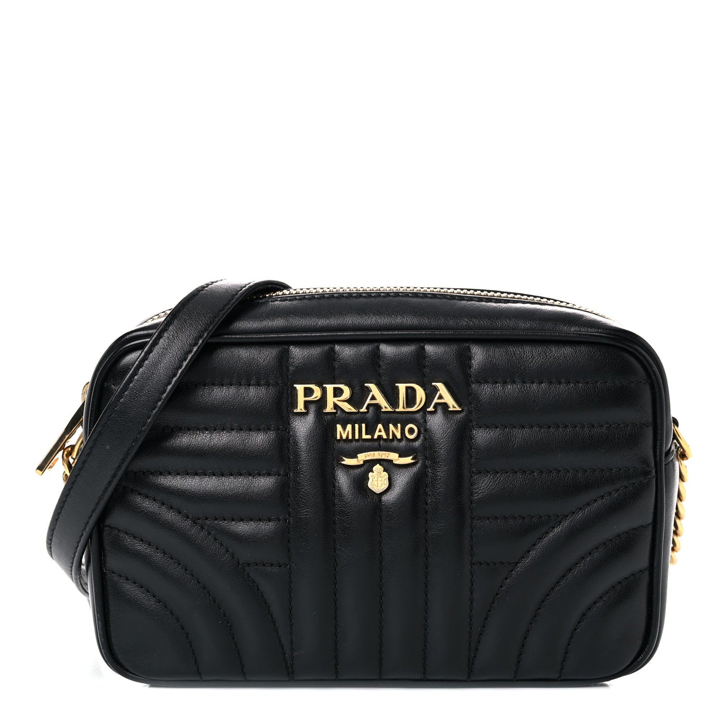 Soft Calfskin Diagramme Crossbody Bag Black