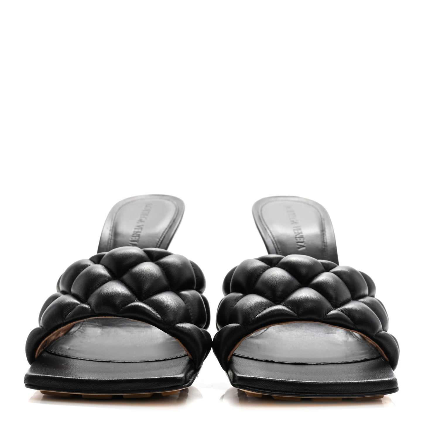 Nappa Matelasse Padded Mule Sandals 36.5 Black