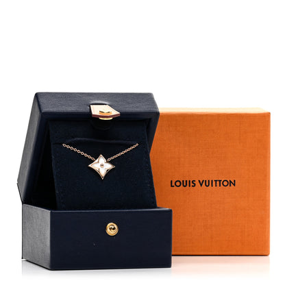 Louis Vuitton 18K Pink Gold Mother of Pearl Color Blossom Star Pendant Necklace 5 of 5
