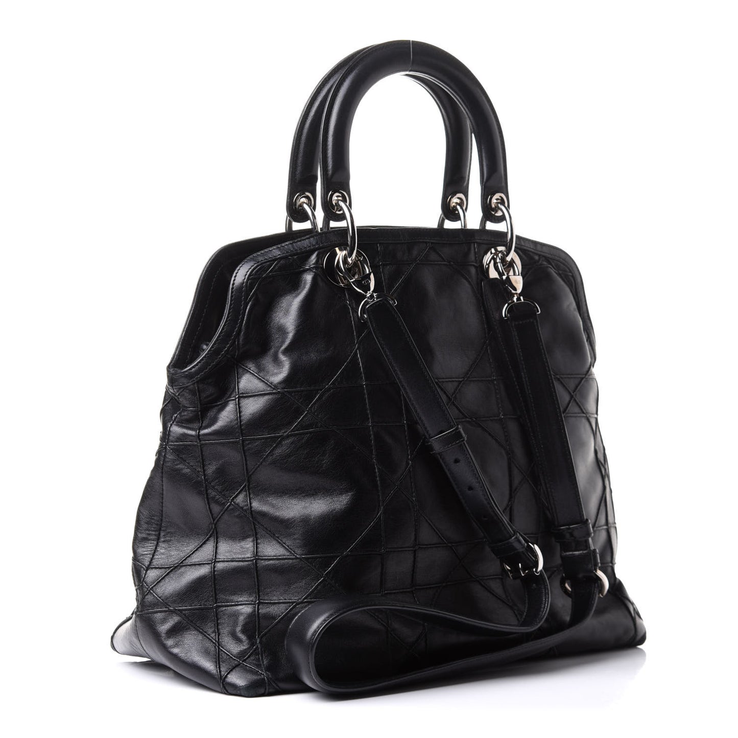 Lambskin Cannage Large Granville Tote Black