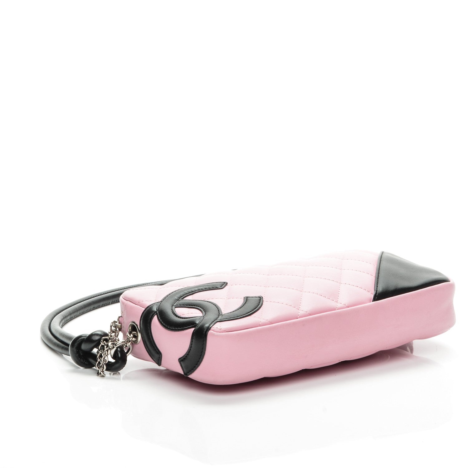 Chanel Calfskin Quilted Cambon Pochette Pink Black 4 of 8
