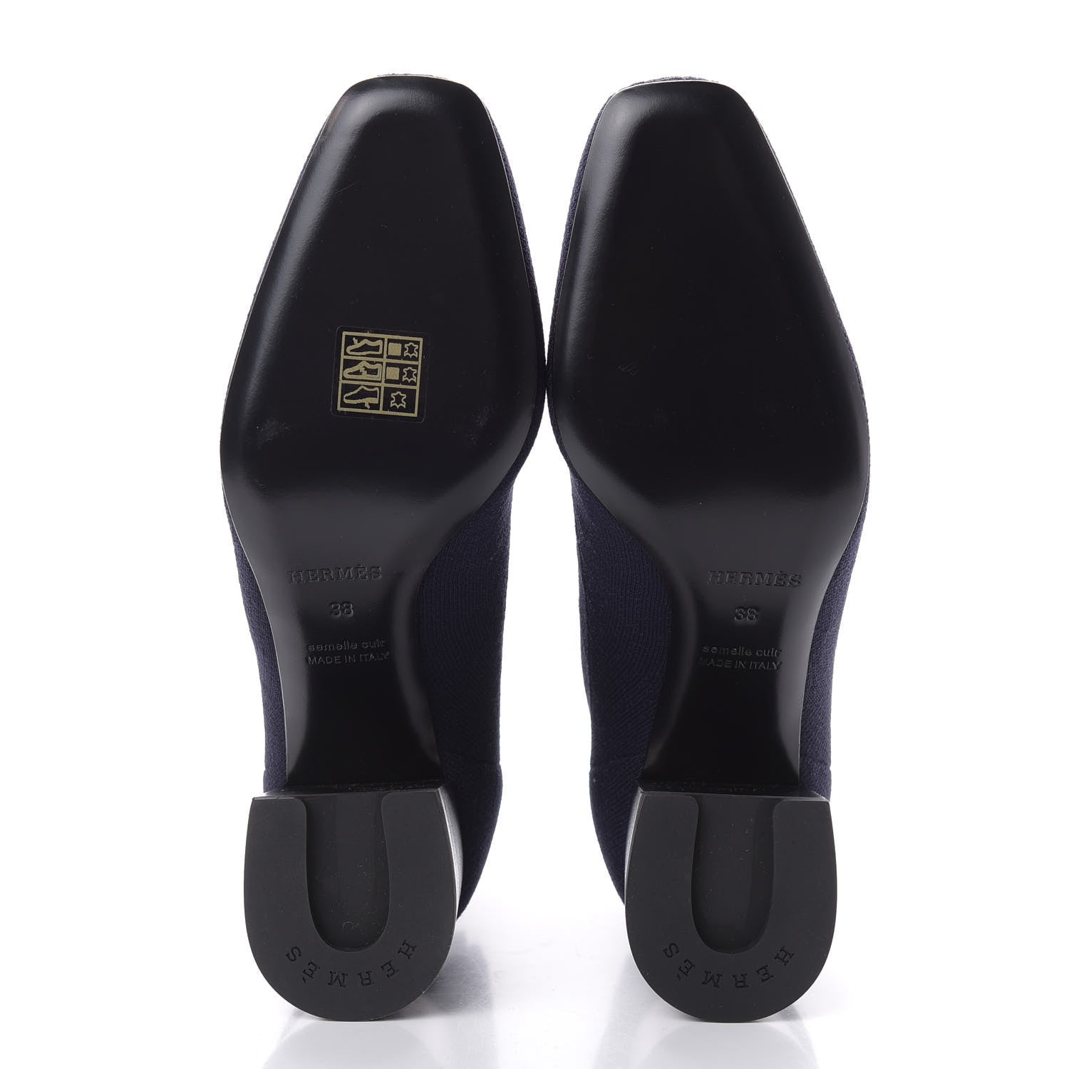 Hermes Knit Calfskin Volver 60 Ankle Boots 38 Bleu Diplomatique 5 of 9