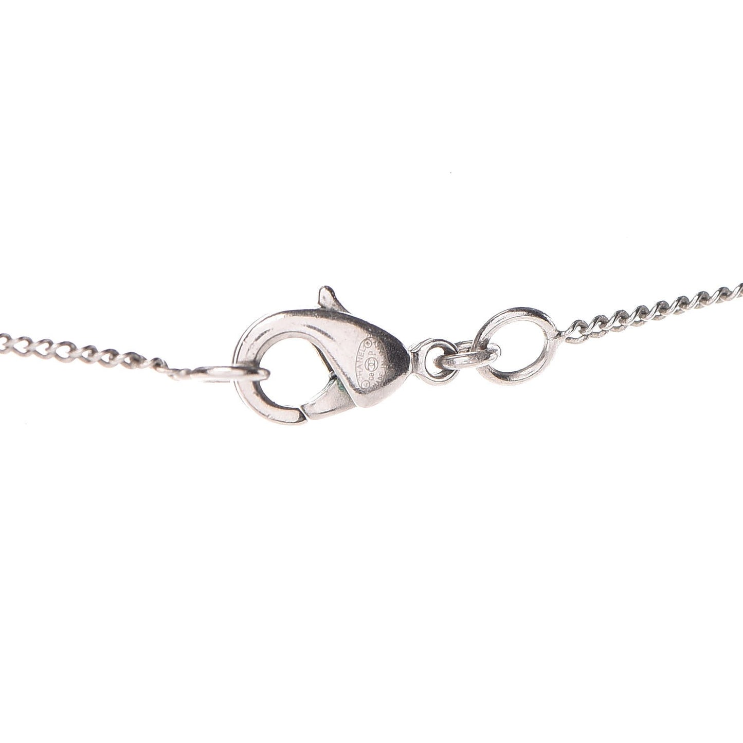 Baguette Crystal CC Necklace Silver
