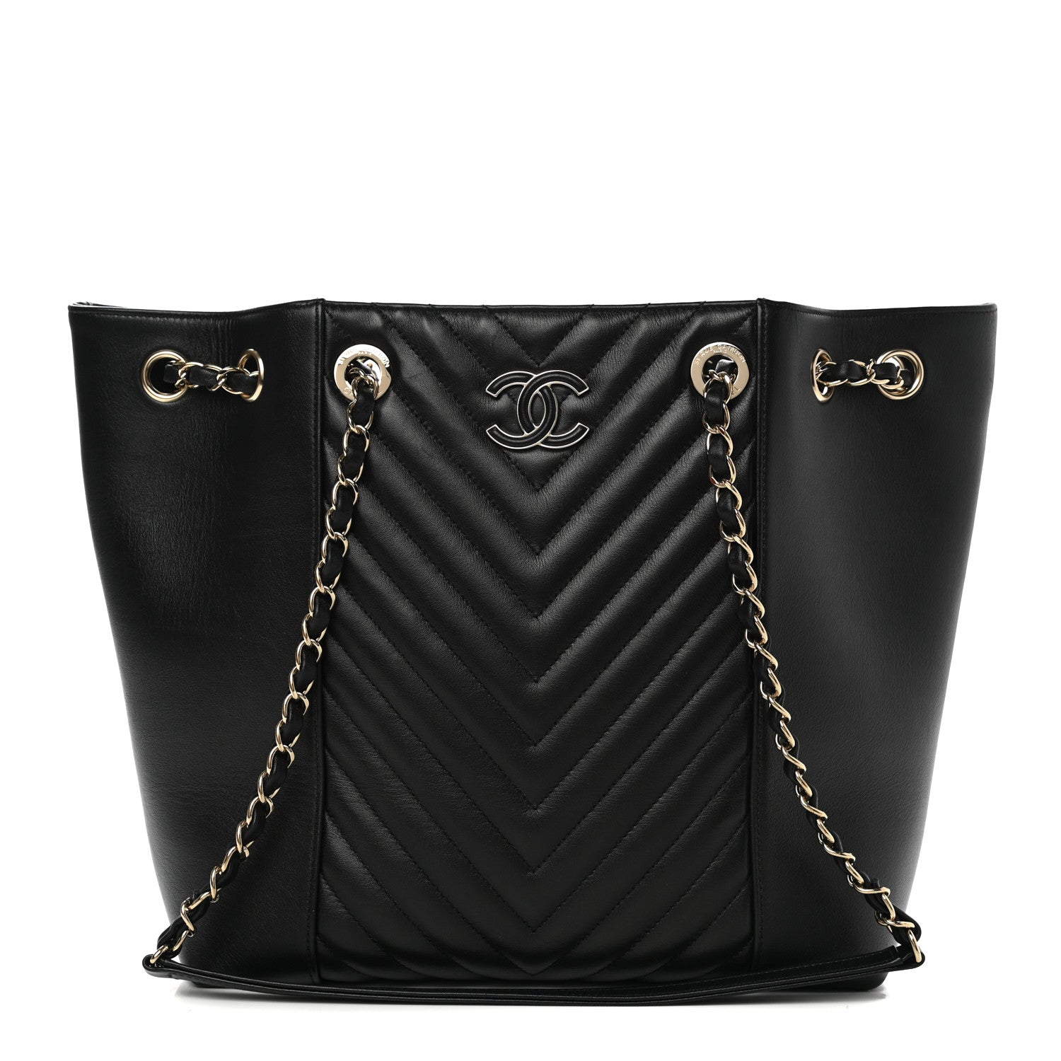 Chanel Calfskin Quilted Large Daily Shopping Bag Black 1 of 9