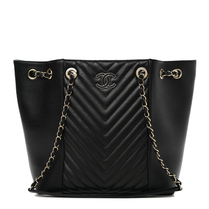 Chanel Calfskin Quilted Large Daily Shopping Bag Black 1 of 9