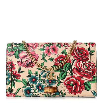 Gucci New Shangai Calfskin Floral Print Mini Diana Chain Bag Multicolor 1 of 11