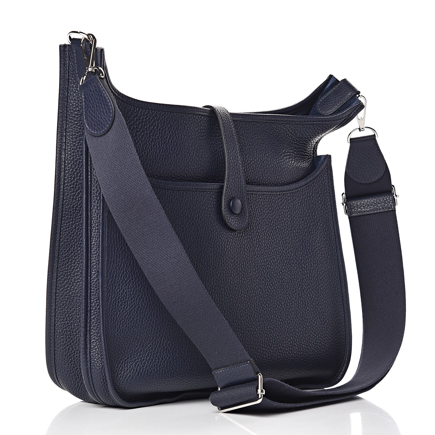 Hermes Taurillon Clemence Evelyne III GM Bleu Nuit 3 of 11