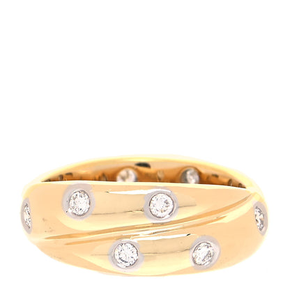 Tiffany 18K Yellow Gold Platinum Diamond Etoile Twist Band Ring 49 5 1 of 5