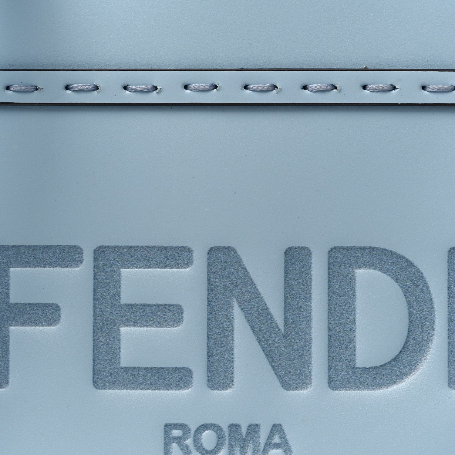 Fendi Vitello King Plexiglass Logo Embossed Mini Fendi Sunshine Shopper Tote Azzurro Baby 8 of 10
