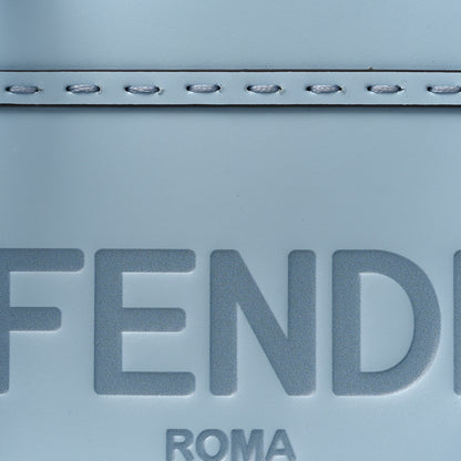 Fendi Vitello King Plexiglass Logo Embossed Mini Fendi Sunshine Shopper Tote Azzurro Baby 8 of 10