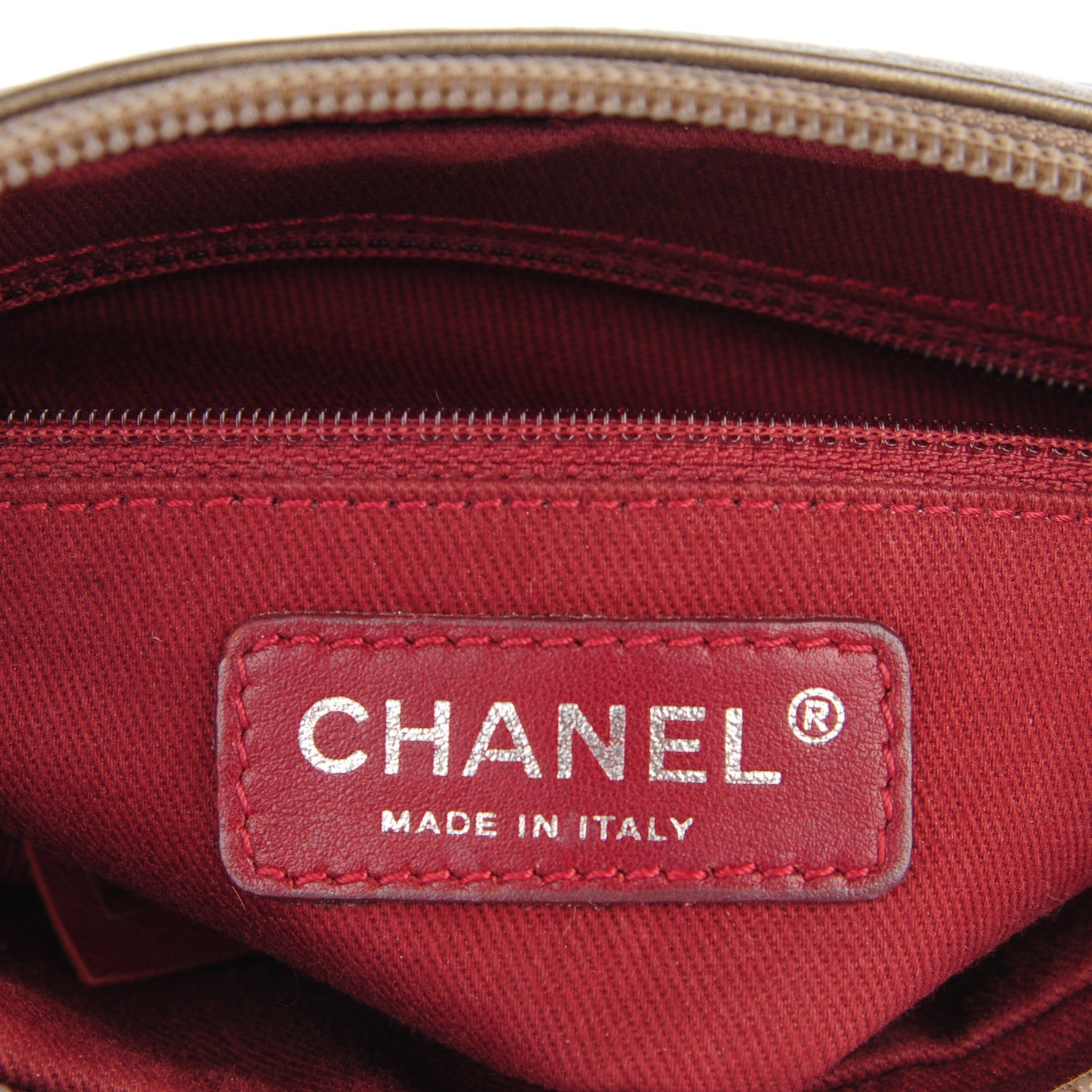 Chanel Aged Calfskin Quilted Cotton Club Pochette Gold 5 of 7