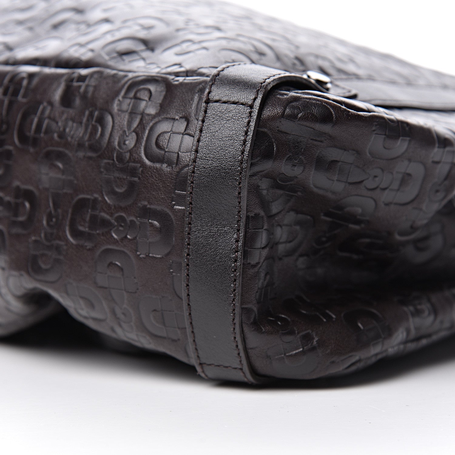 Gucci Calfskin Horsebit Embossed Medium Abbey Tote Dark Brown 11 of 11