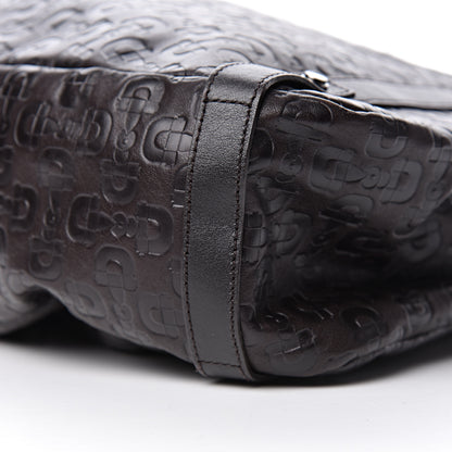 Gucci Calfskin Horsebit Embossed Medium Abbey Tote Dark Brown 11 of 11