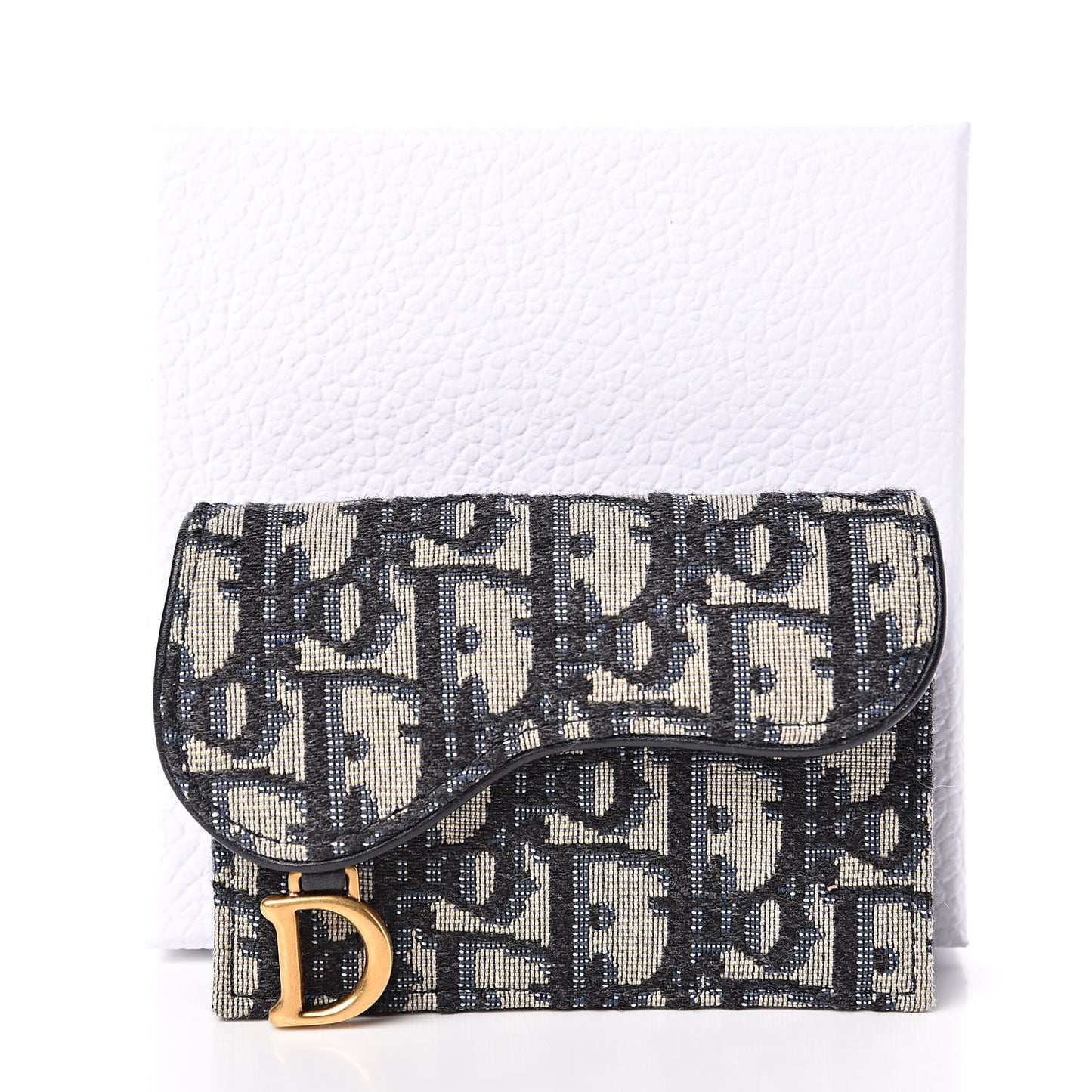 Oblique Saddle Card Holder Blue