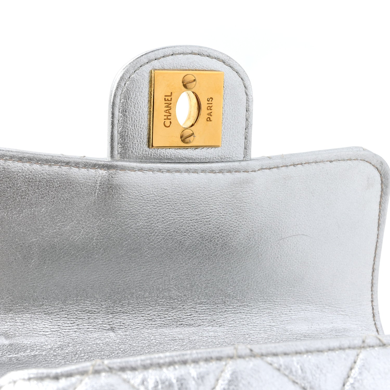 Chanel Metallic Lambskin Quilted Mini Kelly Silver 12 of 17