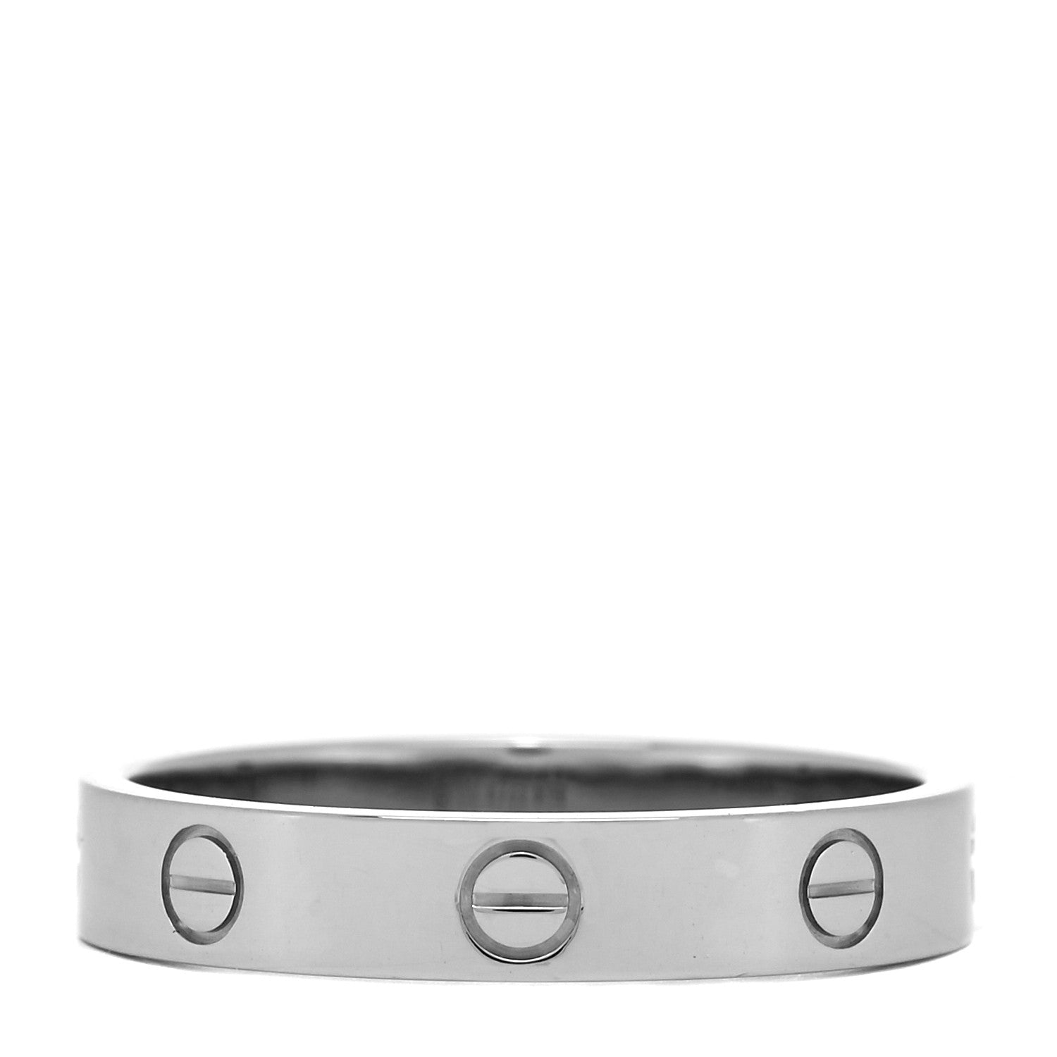 Cartier 18K White Gold 4mm LOVE Wedding Band Ring 61 9.5 3 of 5