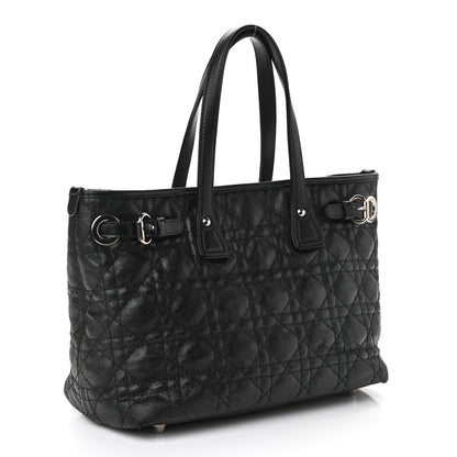 Christian Dior Coated Canvas Cannage Mini Panarea Tote Black 3 of 11