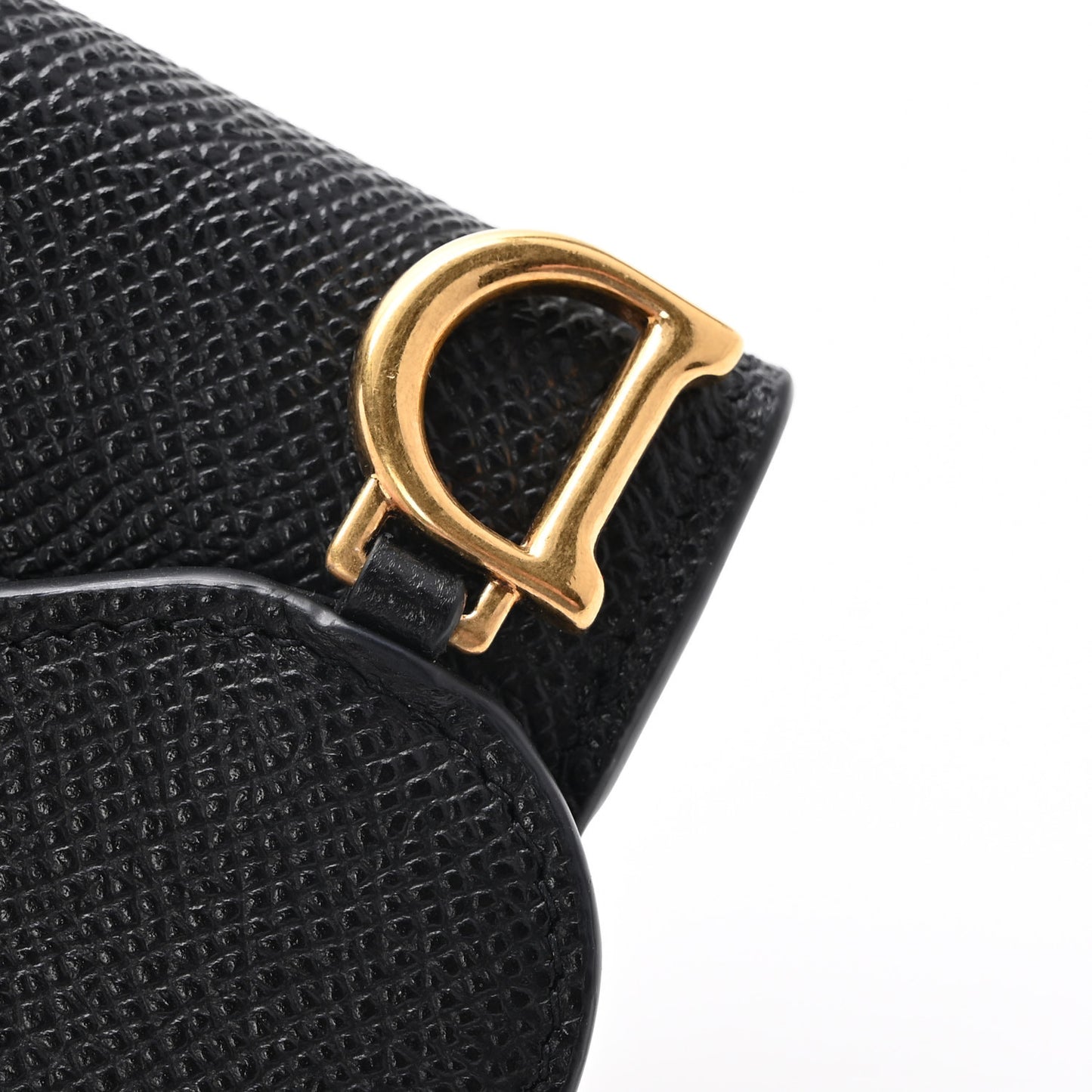 Grained Calfskin Saddle Lotus Wallet Black