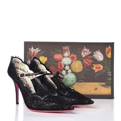 Gucci Lace Pizzo Venice Pumps 38 Black 9 of 9