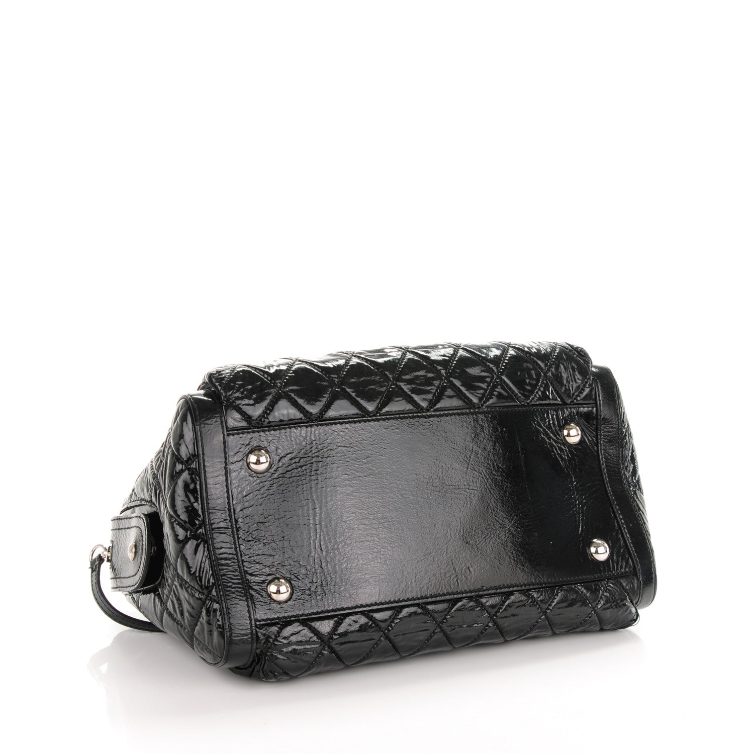 Chanel Patent Quilted Day Glo Flap Bag Black 4 of 10