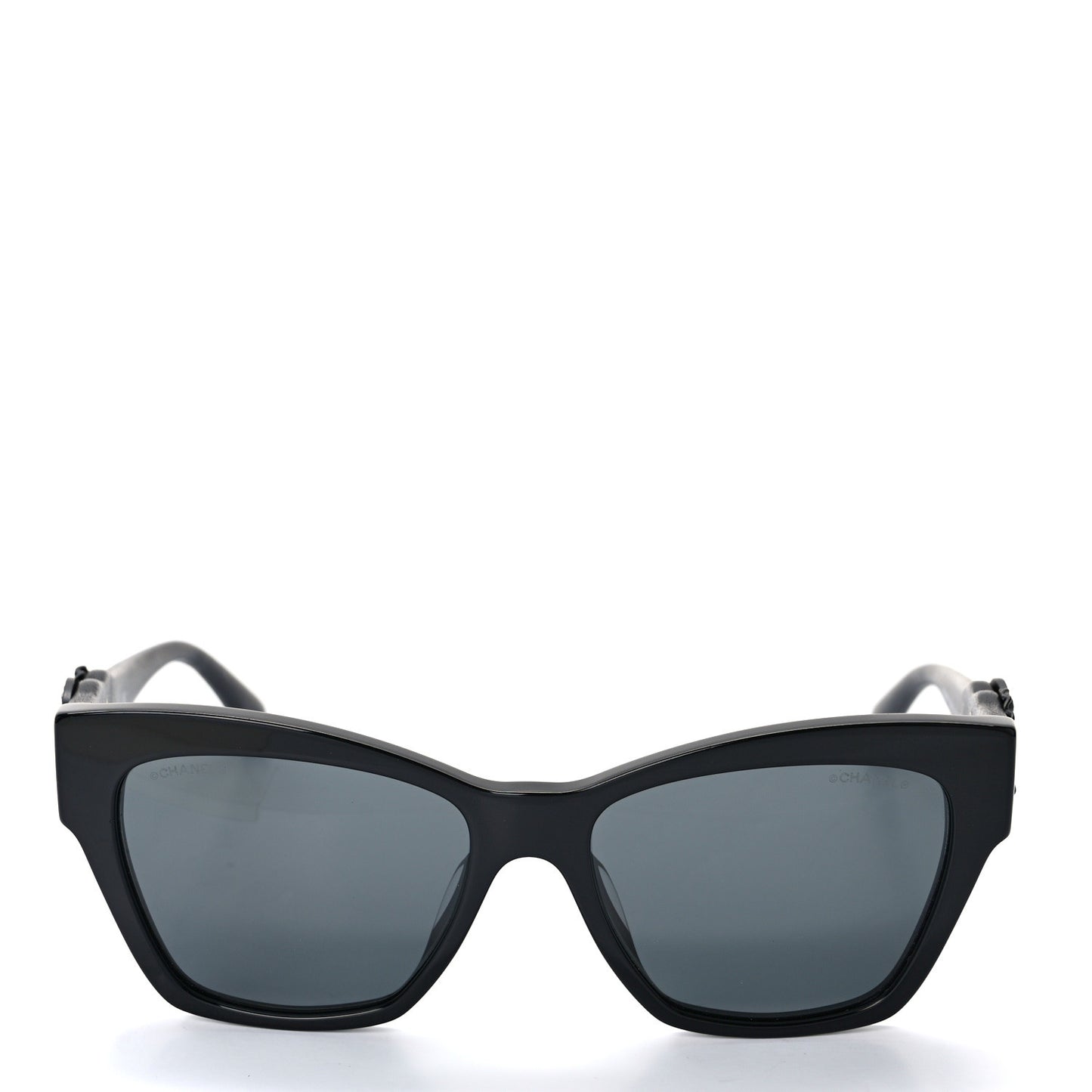 Acetate Square Cat Eye CC Sunglasses 5456-Q-A Black