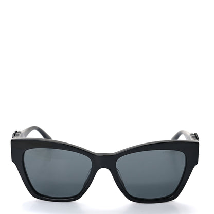 Chanel Acetate Square Cat Eye CC Sunglasses 5456-Q-A Black 2 of 7