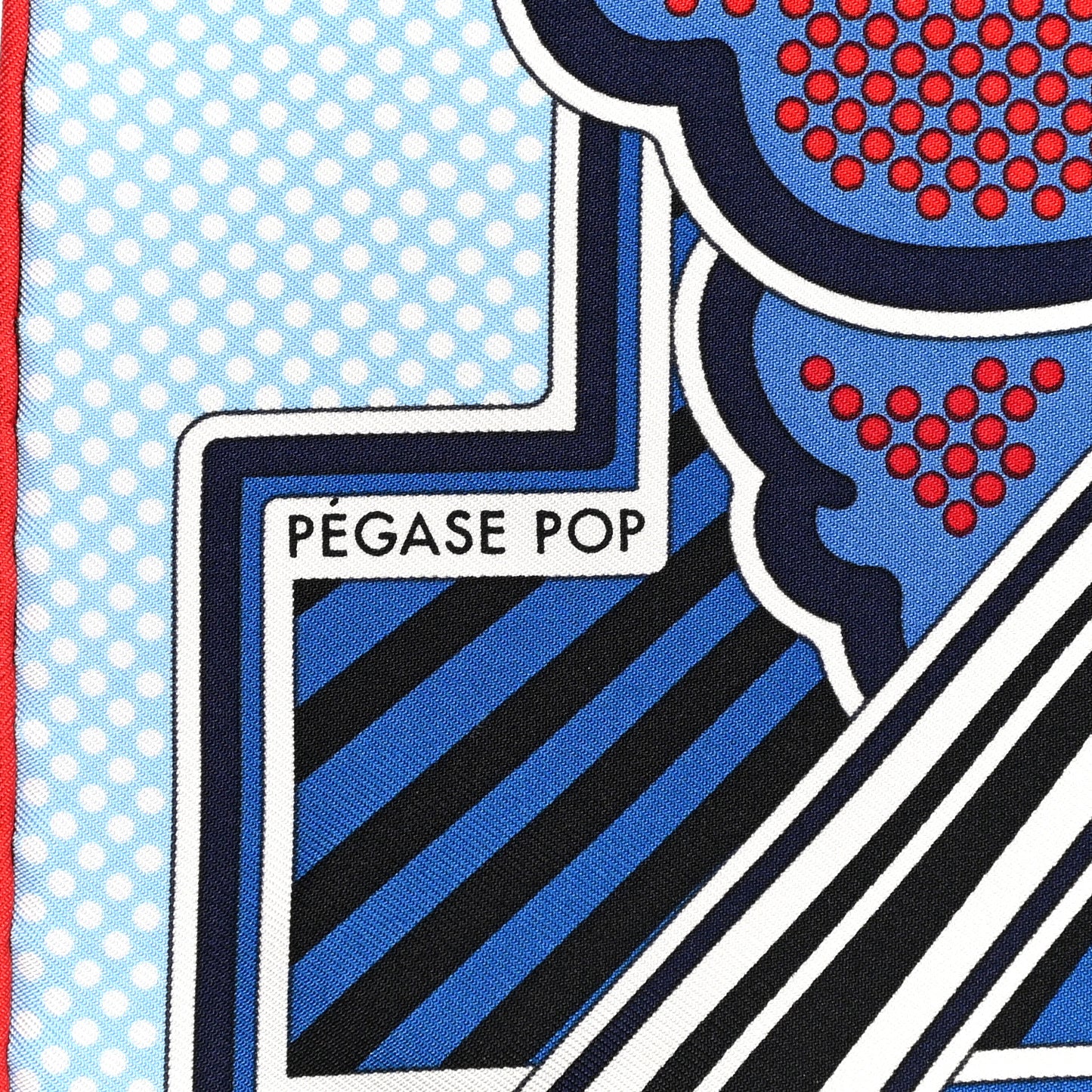 Silk Pegase Pop Pocket Square Ciel Rouge Bleu Moyen