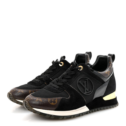 Louis Vuitton Suede Monogram Run Away Sneakers 38 Black 4 of 9