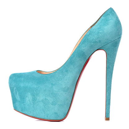 Christian Louboutin Suede Daffodile 160 Pumps 37.5 Turquoise 1 of 9