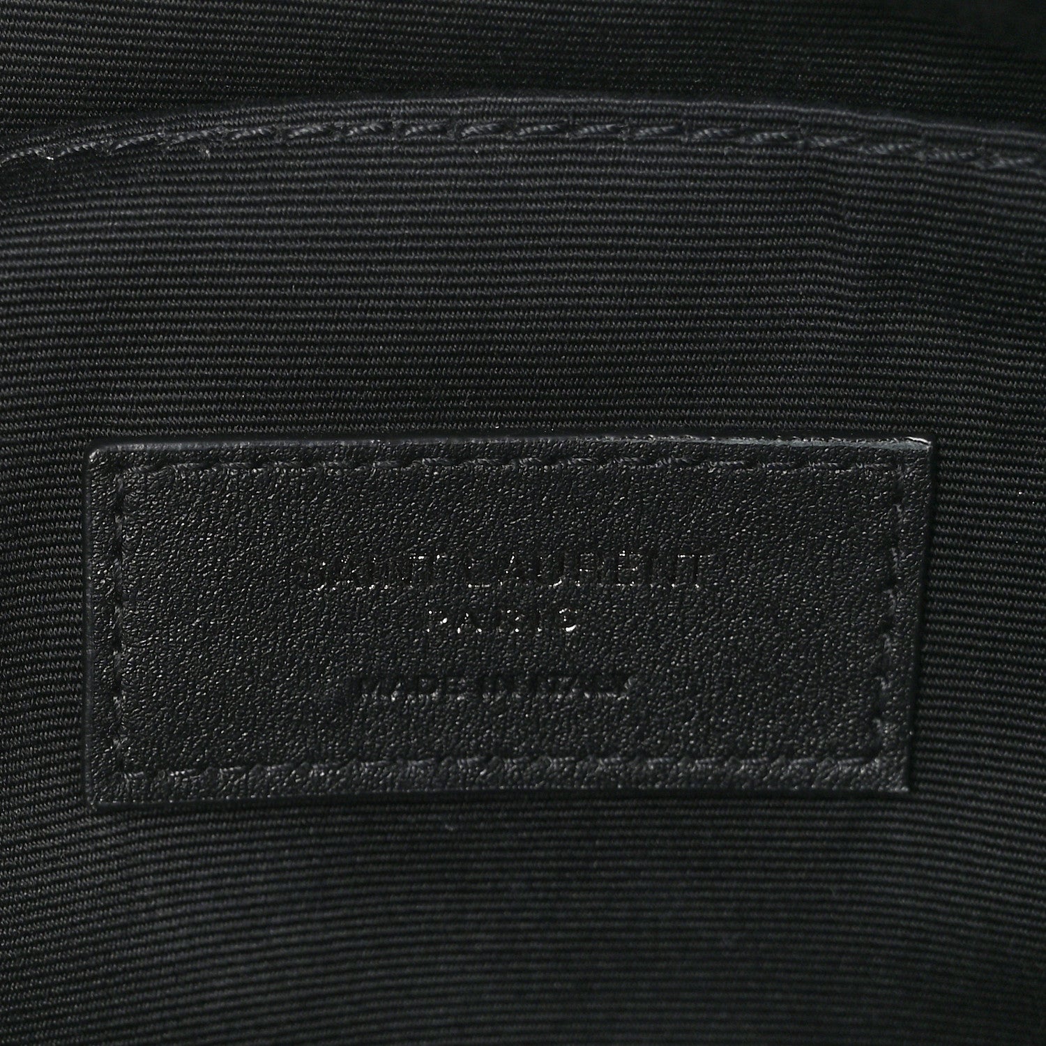 Saint Laurent Calfskin Crocodile Embossed Monogram Belt Bag Black 6 of 11