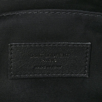 Saint Laurent Calfskin Crocodile Embossed Monogram Belt Bag Black 6 of 11