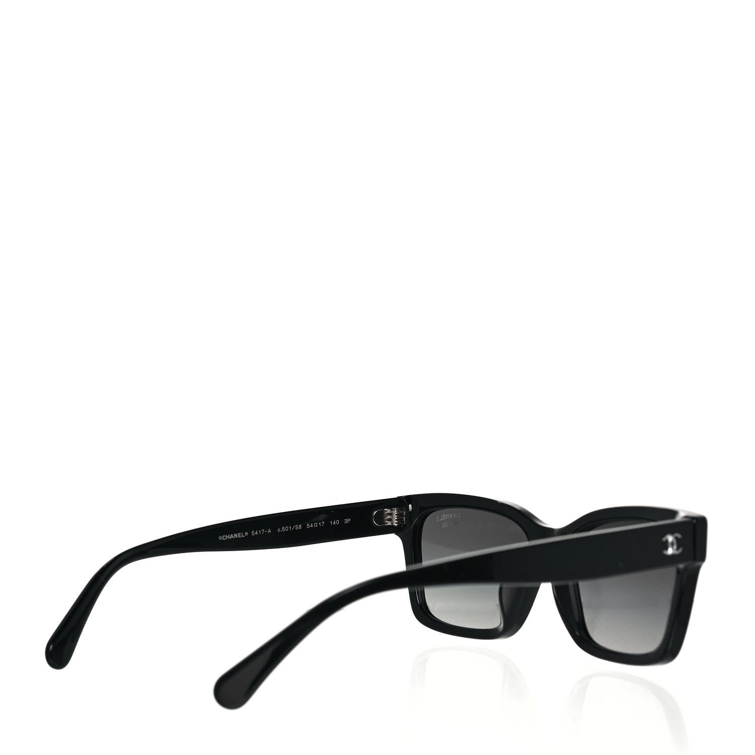 Chanel Acetate Polarized Square Sunglasses 5417-A Black 4 of 8
