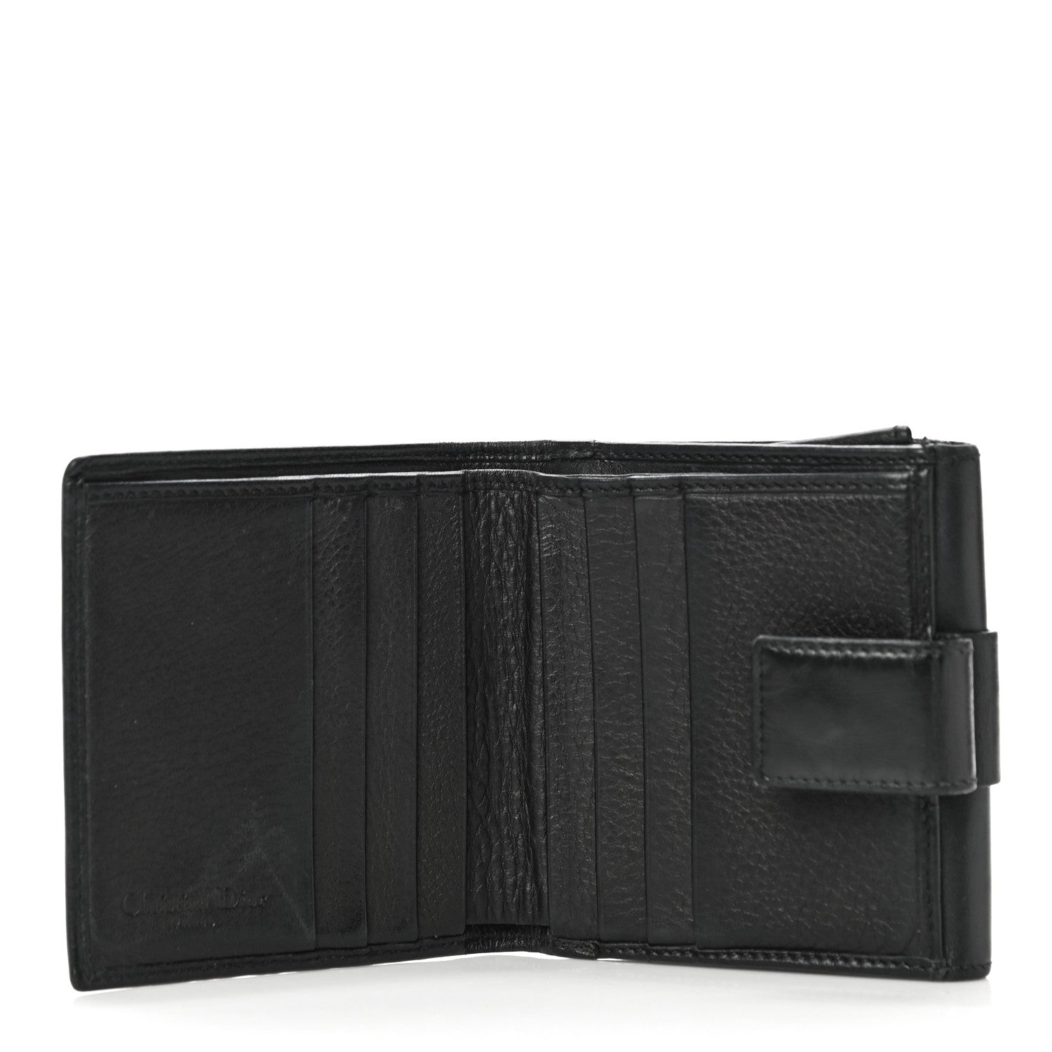 Christian Dior Calfskin Street Chic Compact Flap Wallet Black 5 of 12