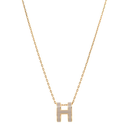 Hermes Lacquered Gold Pop H Pendant Necklace Marron Glace 1 of 6
