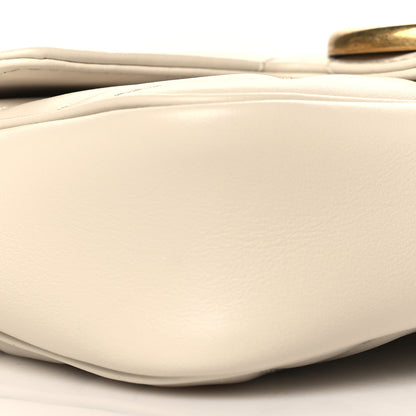 Gucci Calfskin Matelasse Super Mini GG Marmont Shoulder Bag White 9 of 10