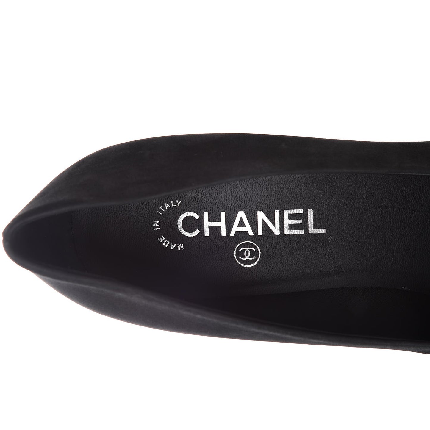Suede Calfskin Patent Cap Toe CC Pumps 41 Black