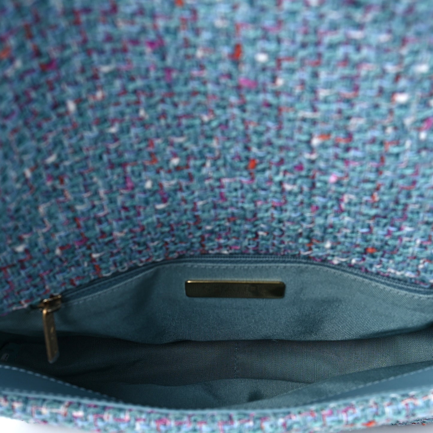 Tweed Quilted Medium Chanel 19 Flap Blue Multicolor