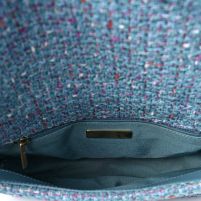 Chanel Tweed Quilted Medium Chanel 19 Flap Blue Multicolor 5 of 8
