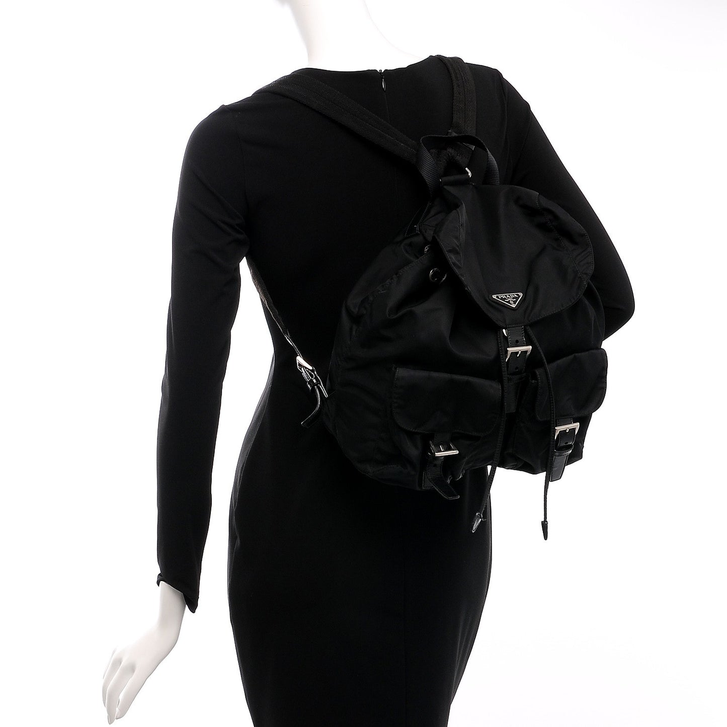 Nylon Vela Medium Backpack Black