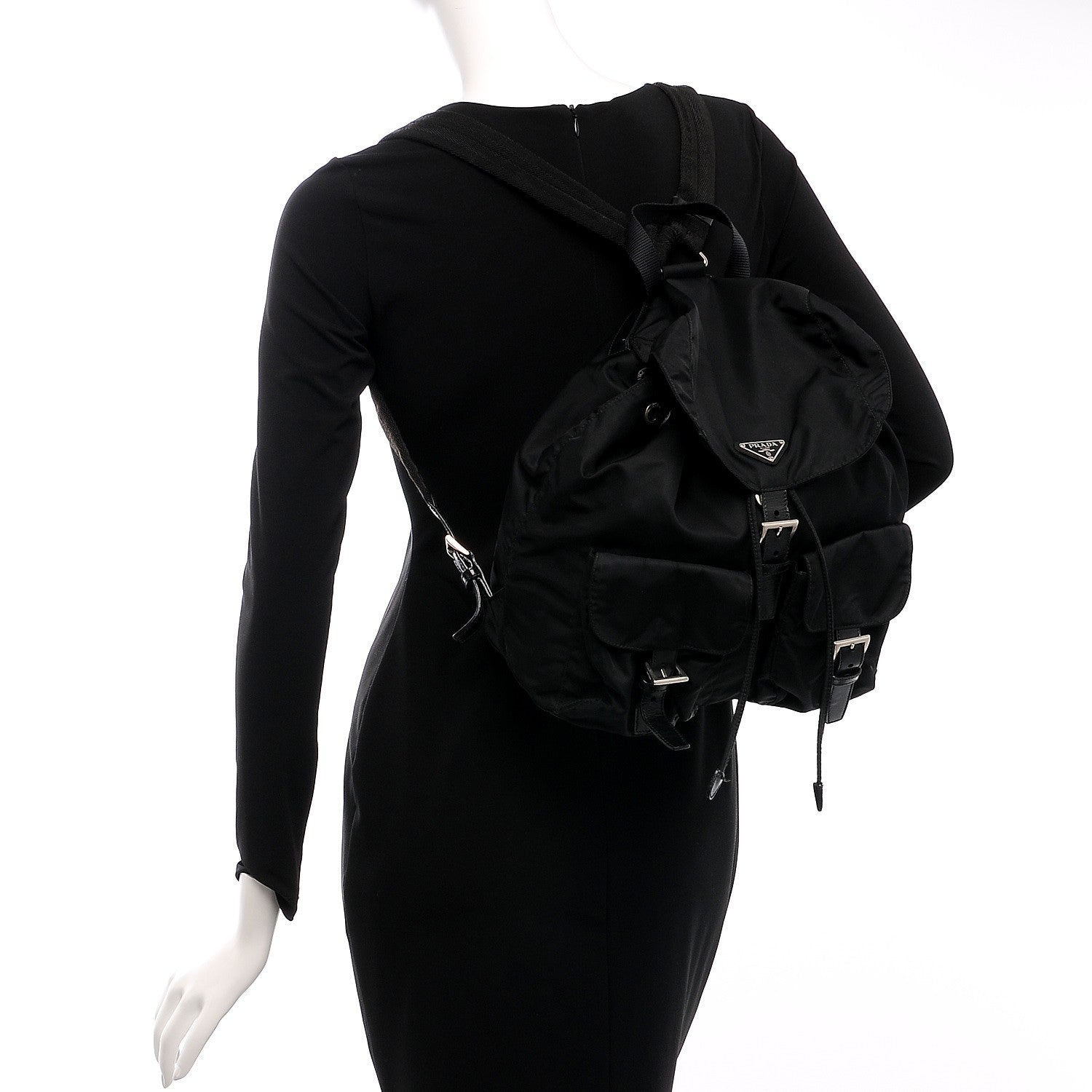 Prada Nylon Vela Medium Backpack Black 2 of 7
