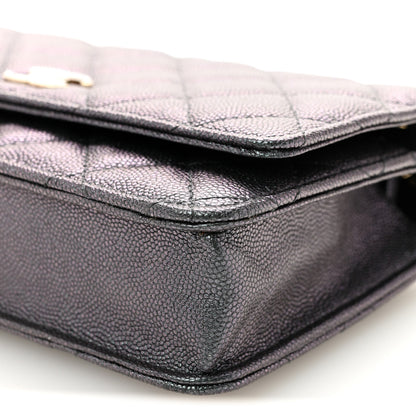 Chanel Iridescent Caviar Quilted Wallet On Chain WOC Green 9 of 10